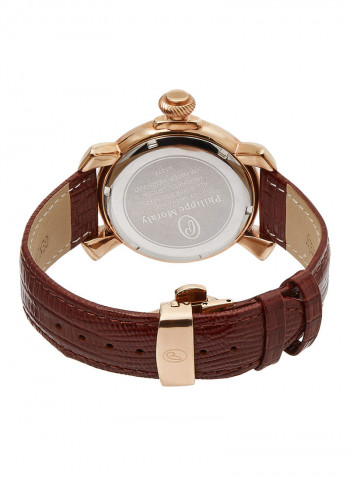Men's Leather Analog Wrist Watch L1377RBO