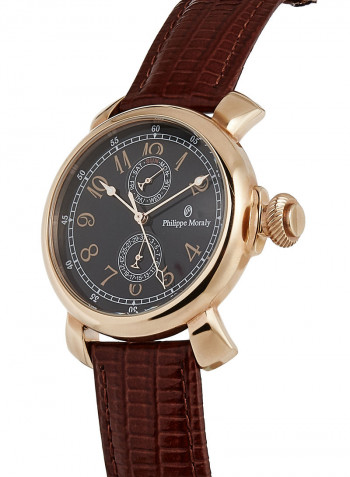 Men's Leather Analog Wrist Watch L1377RBO