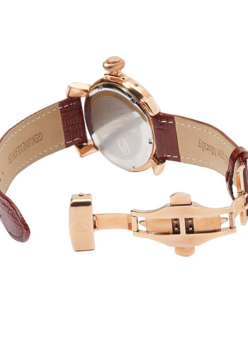 Men's Leather Analog Wrist Watch L1377RBO