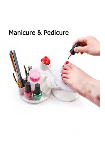 Manicure Pedicure Set With Multi Angle Rest White/Pink