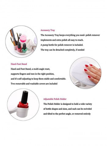 Manicure Pedicure Set With Multi Angle Rest White/Pink