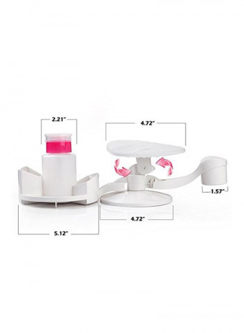 Manicure Pedicure Set With Multi Angle Rest White/Pink
