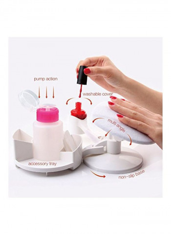 Manicure Pedicure Set With Multi Angle Rest White/Pink
