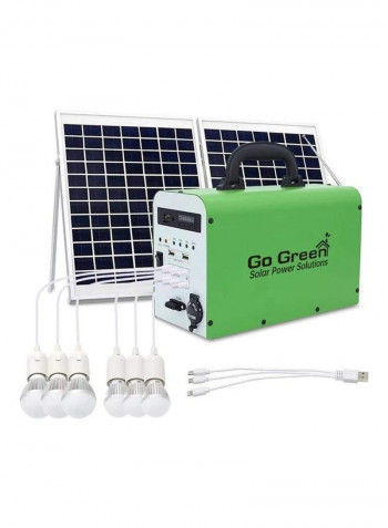 Portable Power Station With Solar Panel Green 28 x 19 x 13cm
