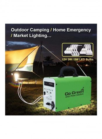 Portable Power Station With Solar Panel Green 28 x 19 x 13cm