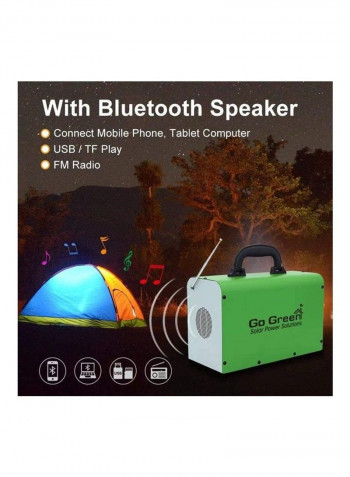 Portable Power Station With Solar Panel Green 28 x 19 x 13cm
