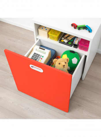 Toy Storage With Wheel White/Red 60 x 50 x 64centimeter