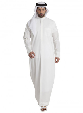 Kuwaiti Thobe Kandora White