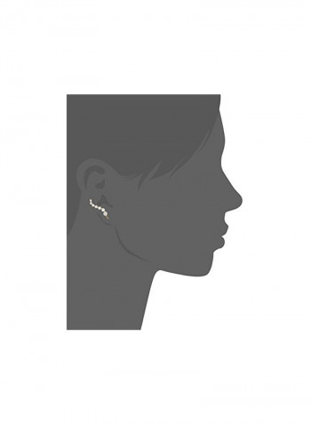 Gold Plated 925 Sterling Silver Cubic Zirconia Studded Stud Earrings