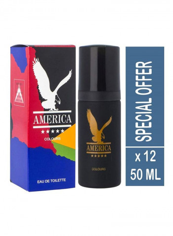 Pack Of 12 America Colours EDT 50ml