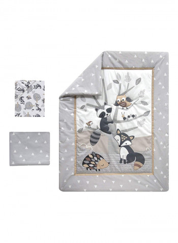 3-Piece Forest Animals Crib Bedding Set