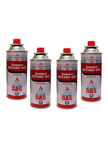 Double Gas Stove With Grill BBQ Plate And 4 Butane Gas Cartridge 70 x 25 x 8سم