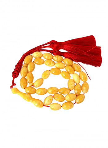 Natural Amber Sand Prayer Beads أصفر