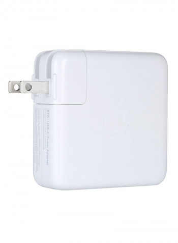 61W USB-C Power Adapter Compatible with Apple 13-Inch MacBook Pro White