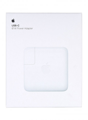 61W USB-C Power Adapter Compatible with Apple 13-Inch MacBook Pro White