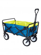 Garden Cart Foldable Outdoor Trolley Utility Blue/Yellow 90 x 50 x 38cm