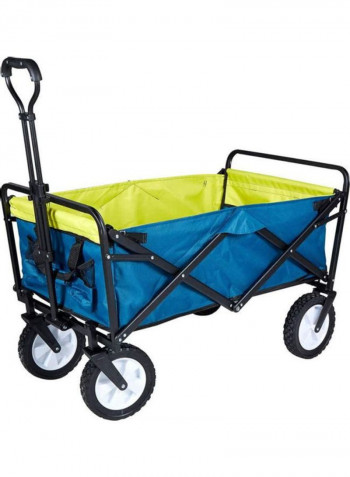 Garden Cart Foldable Outdoor Trolley Utility Blue/Yellow 90 x 50 x 38cm