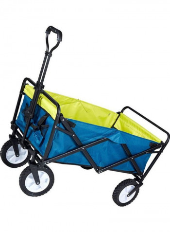 Garden Cart Foldable Outdoor Trolley Utility Blue/Yellow 90 x 50 x 38cm