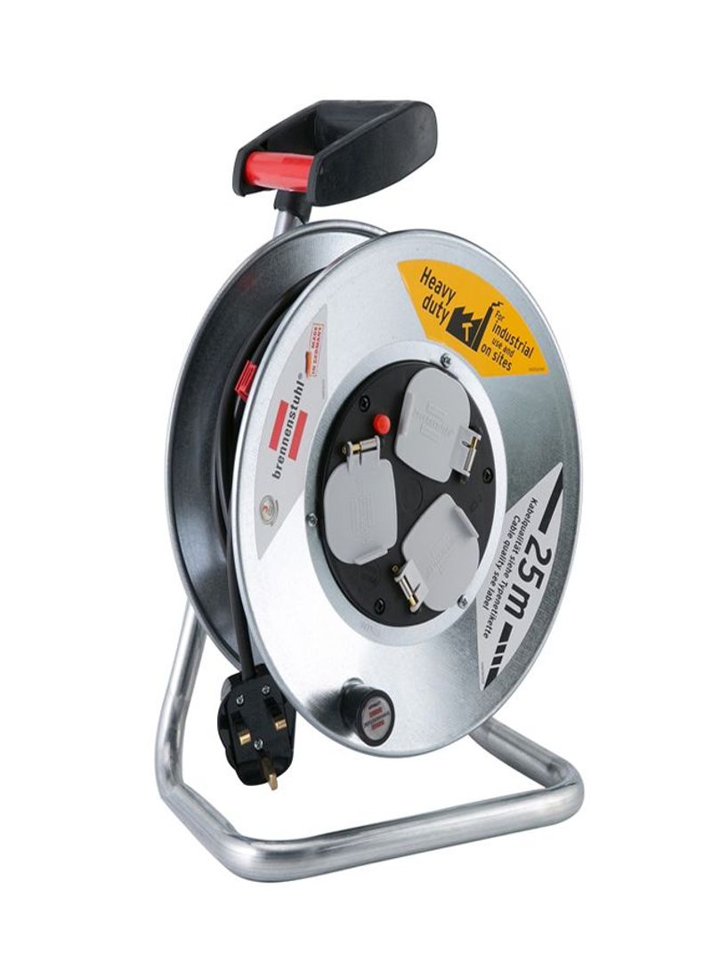 Cable Reel With Safety Cut Out Black/Silver 25meter