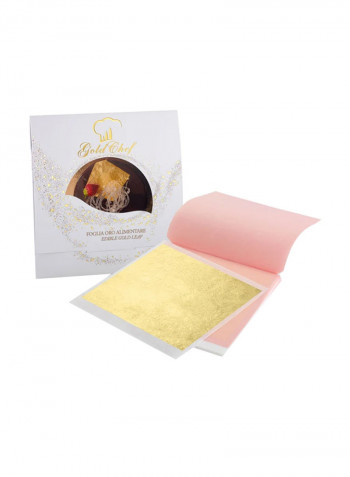 23Kt Edible Gold Chef Leaf 80x80millimeter Pack of 25