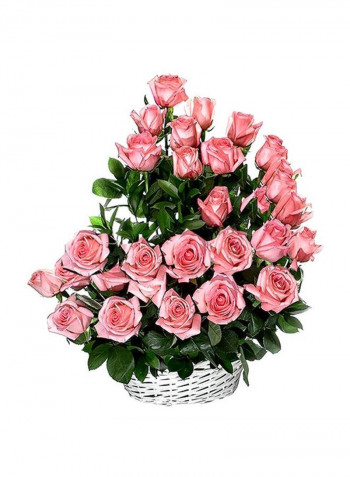 Rose Basket Pink/Green