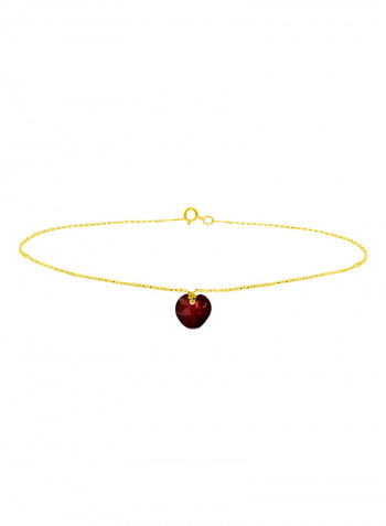 10 Karat Gold Garnet Bracelet