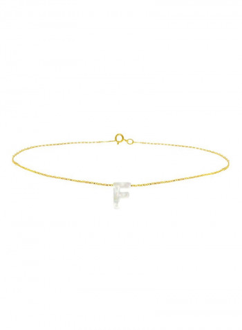 18 Karat Gold F Mother Of Pearl Charm Bracelet