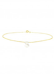 18 Karat Gold S Letter Mother Of Pearl Charm Bracelet
