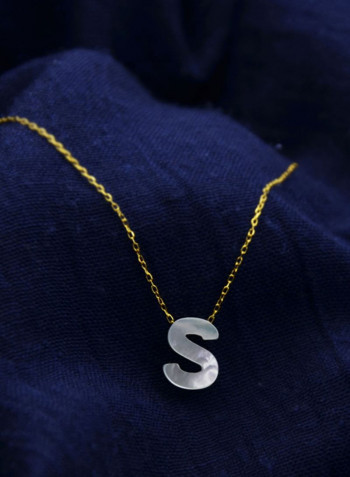 18 Karat Gold S Letter Mother Of Pearl Charm Bracelet