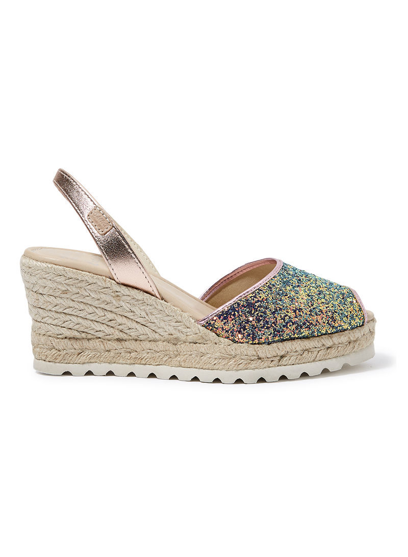 Frida Montada Glitter Sling Back Casual Sandals Multicolour(C1Salmon)