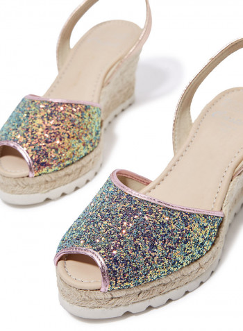 Frida Montada Glitter Sling Back Casual Sandals Multicolour(C1Salmon)
