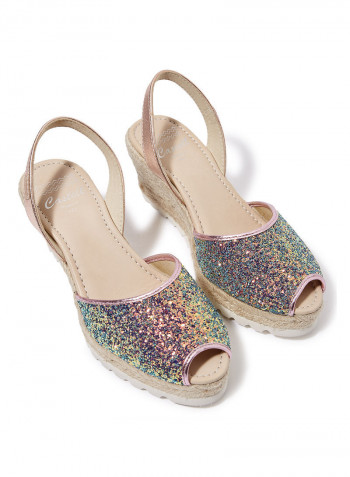 Frida Montada Glitter Sling Back Casual Sandals Multicolour(C1Salmon)
