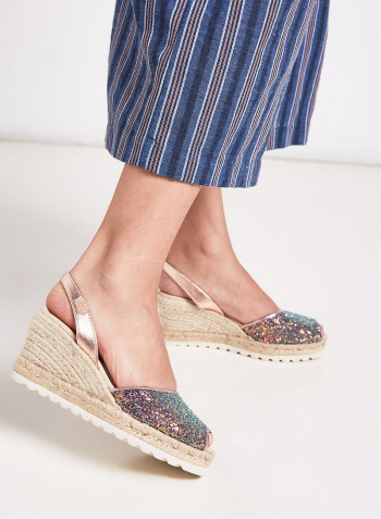 Frida Montada Glitter Sling Back Casual Sandals Multicolour(C1Salmon)