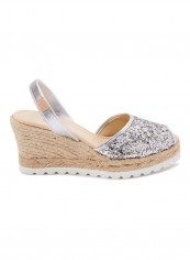 Frida Montada Glitter Sling Back Casual Sandals Silver