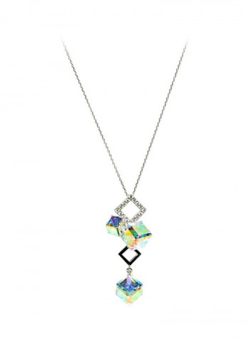 Swarovski Studded The Crystal Cube Pendant Necklace
