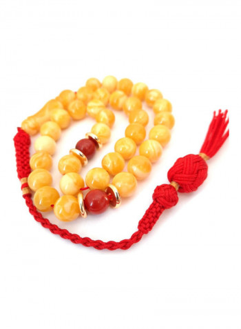 Natural Coral, Poland Amber Sand Prayer Beads