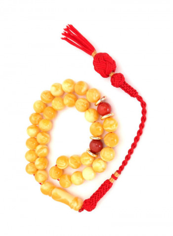 Natural Coral, Poland Amber Sand Prayer Beads