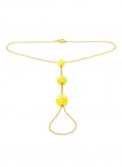 18 Karat Gold Gradual Built-in Pearl Chain Bracelet