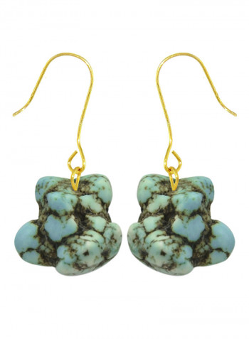 18 Karat Gold Turquoise Nugget Earrings