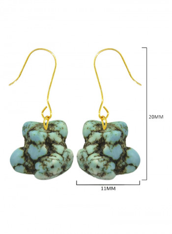 18 Karat Gold Turquoise Nugget Earrings