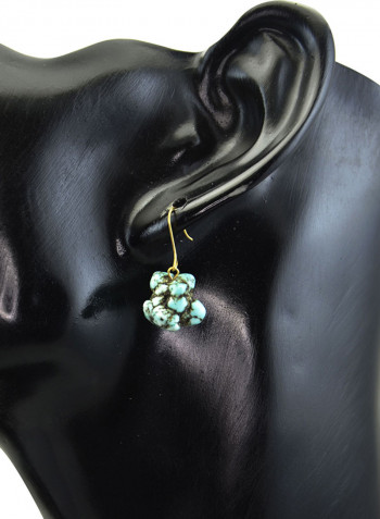 18 Karat Gold Turquoise Nugget Earrings