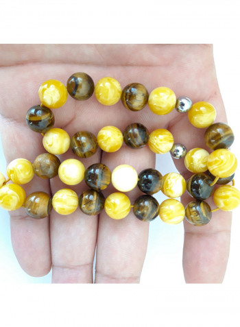 Tasbeeh Men Gift Natural Amber Sand and Tiger Eye Rosary Prayer Beads