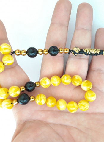 Natural Amber Sand And Onyx Prayer Beads متعدد الألوان