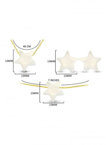 10 Karat Gold Star Shape Pearl Jewelry Set
