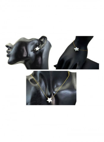 10 Karat Gold Star Shape Pearl Jewelry Set
