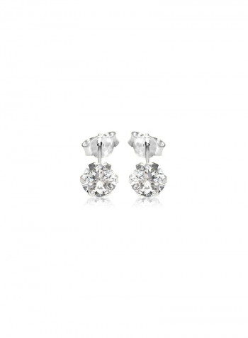 18 Karat Gold Cubic Zirconia Studded Earrings
