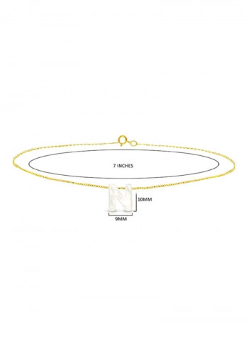 18 Karat Gold N Mother Of Pearl Charm Bracelet