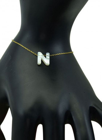 18 Karat Gold N Mother Of Pearl Charm Bracelet