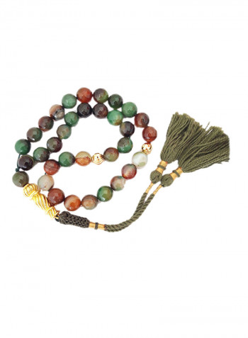 Natural Brazilian Agate Prayer Beads متعدد الألوان
