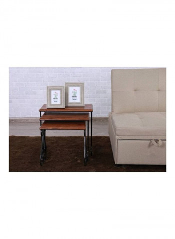 3-Piece Yankee Nesting Table Set Brown/Black